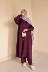 Elara Coord Set- Maroon- Premium Nida