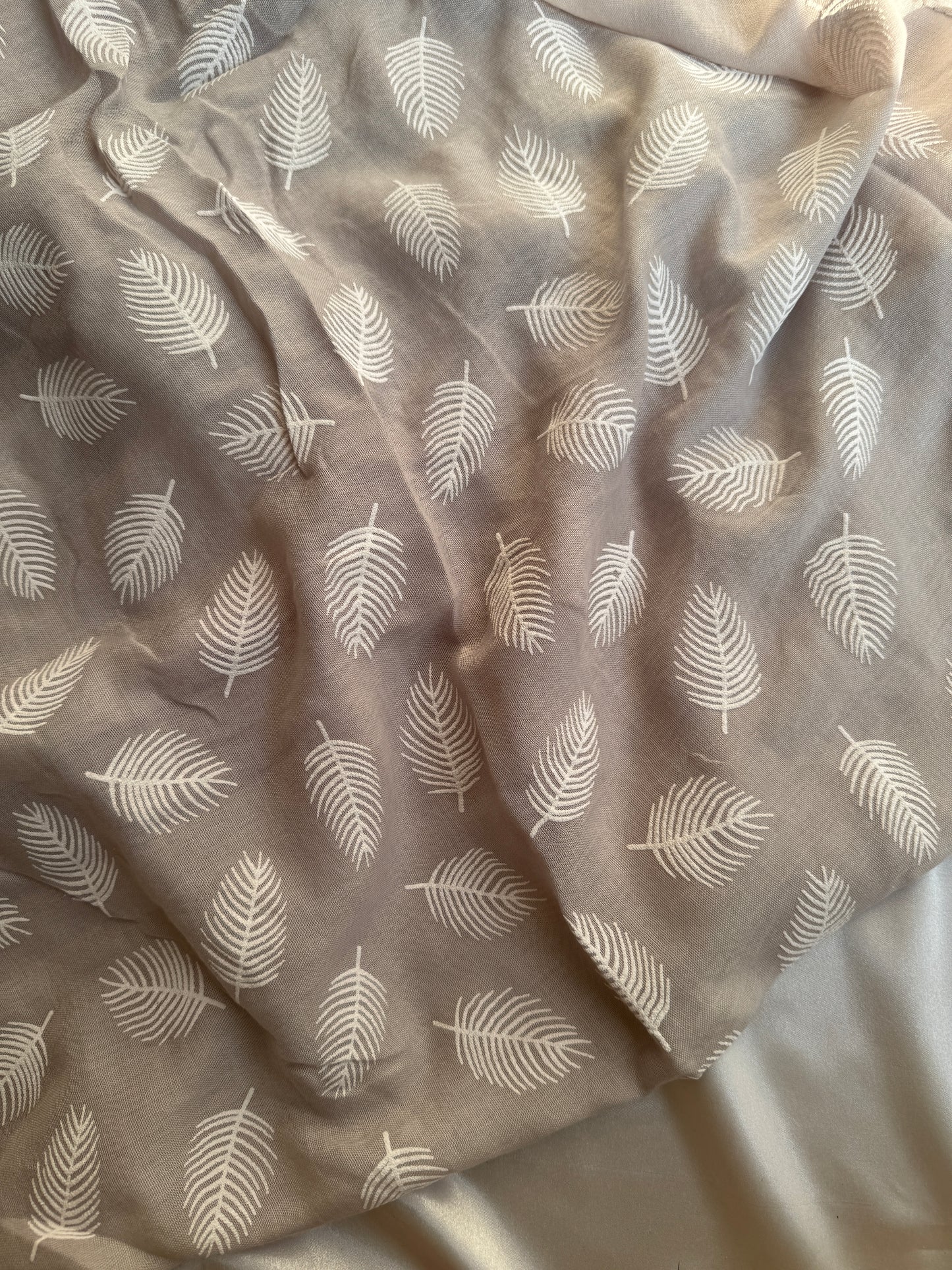 Block Print Feathers- Light Silver