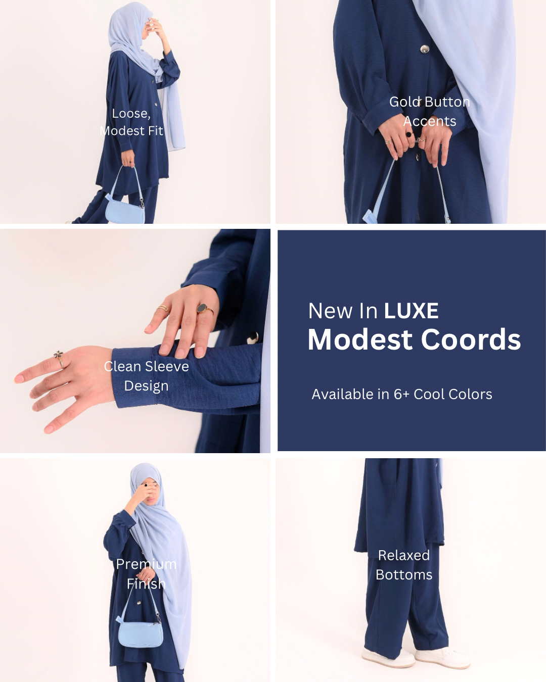 Modest Coord Set- Navy Blue