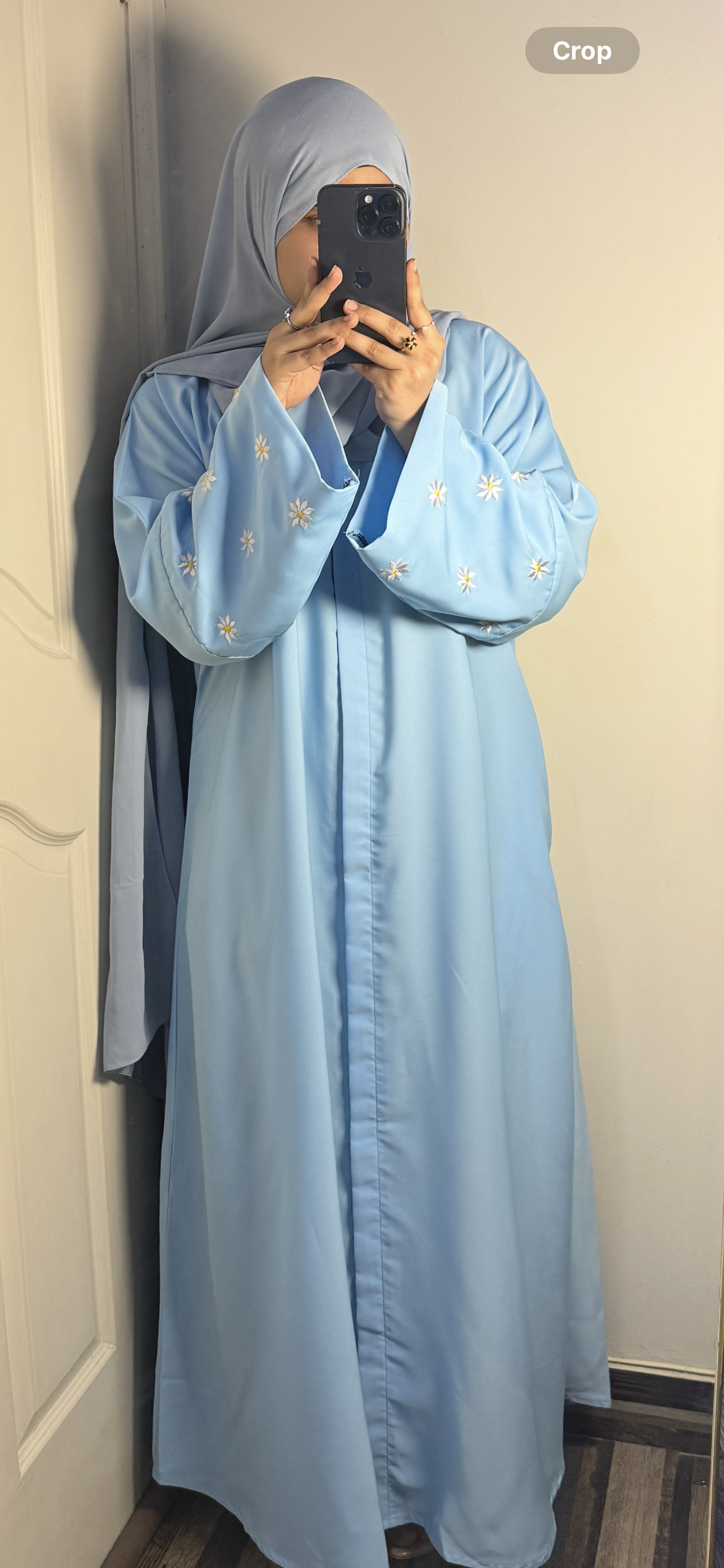Daisies Abaya- Sky blue