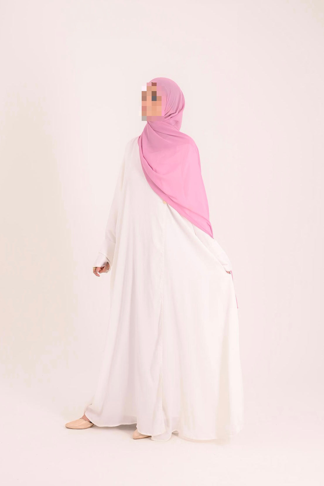 Raha- Bahrain Coat Abaya- Pearl White