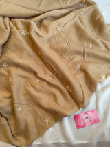 Embroidered Floral Hijabs- Tan