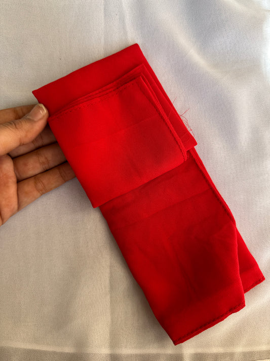 Tie Back Half Niqab- Red