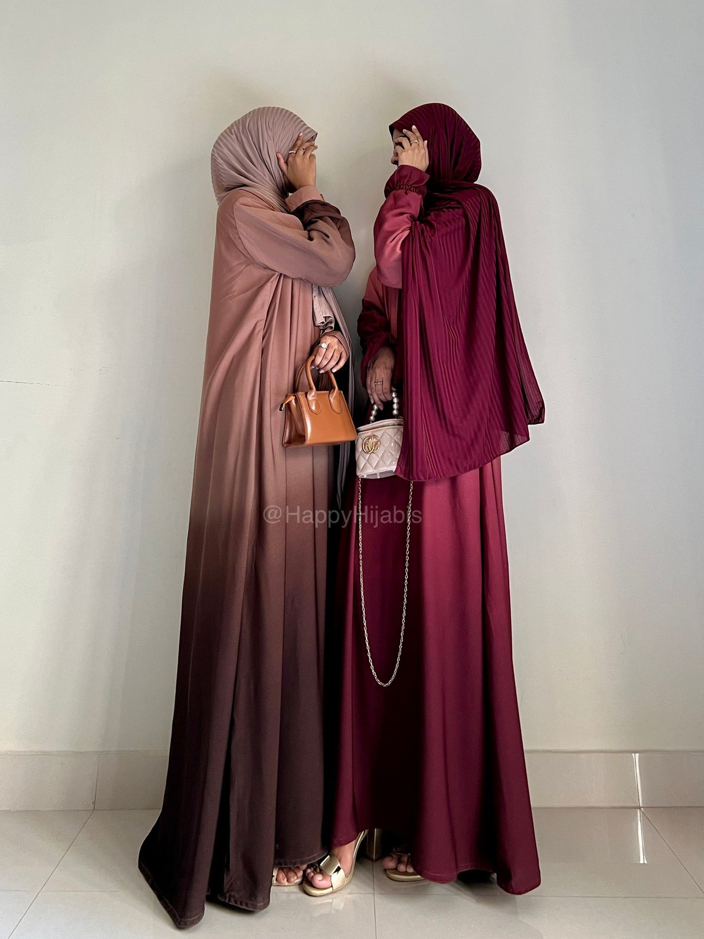 Luxury Ombre Abaya- Copper- Brown