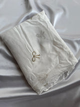 Embroidered Bow Hijabs- White