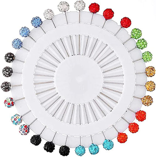 Fancy Stone Studded Pearl Pins Wheel- Multicolored