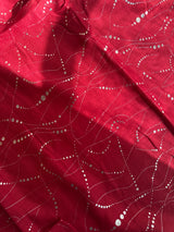 Abstract Silver Foil Hijabs- Maroon
