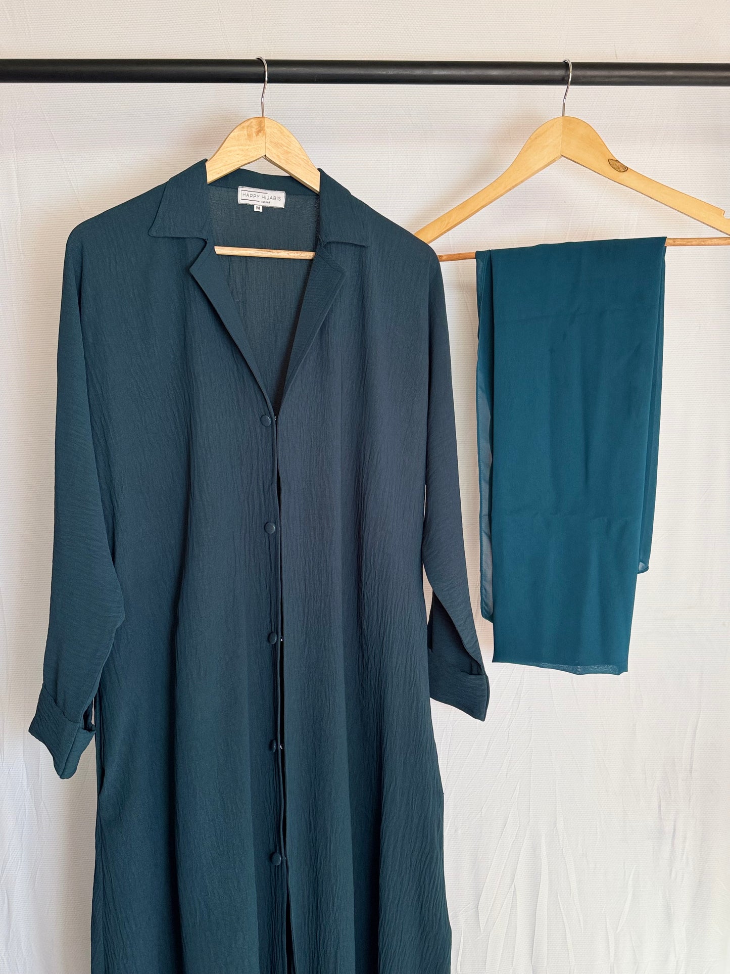 Turkish Staple Coat Abaya- Zinc