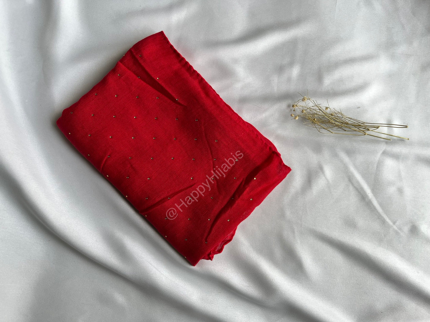 Golden Stoned Hijabs- Red