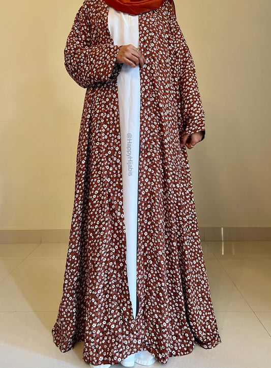 Coffee Blossom-Kimono Abaya (Coat Only)