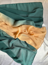 Ombre Georgette Hijab (Peach Nude-Green)