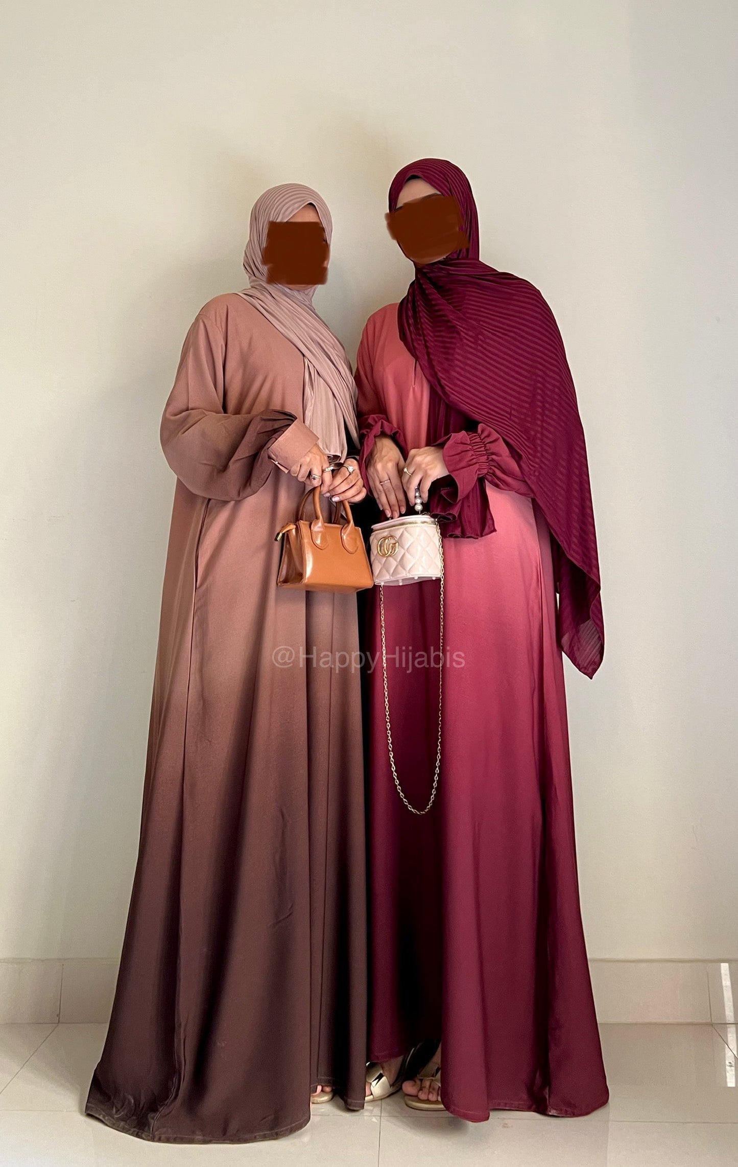 Luxury Ombre Abaya- Maroon Pink
