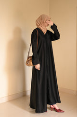 Noir Luxe Staple Abaya- Jet black