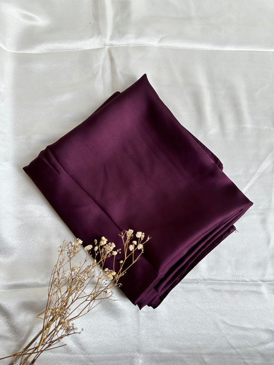 Satan Silk Hijabs- Brinjal Purple