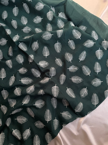Block Print Feathers- Dark Green