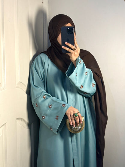 Daisies Abaya- Pistachio Cocoa