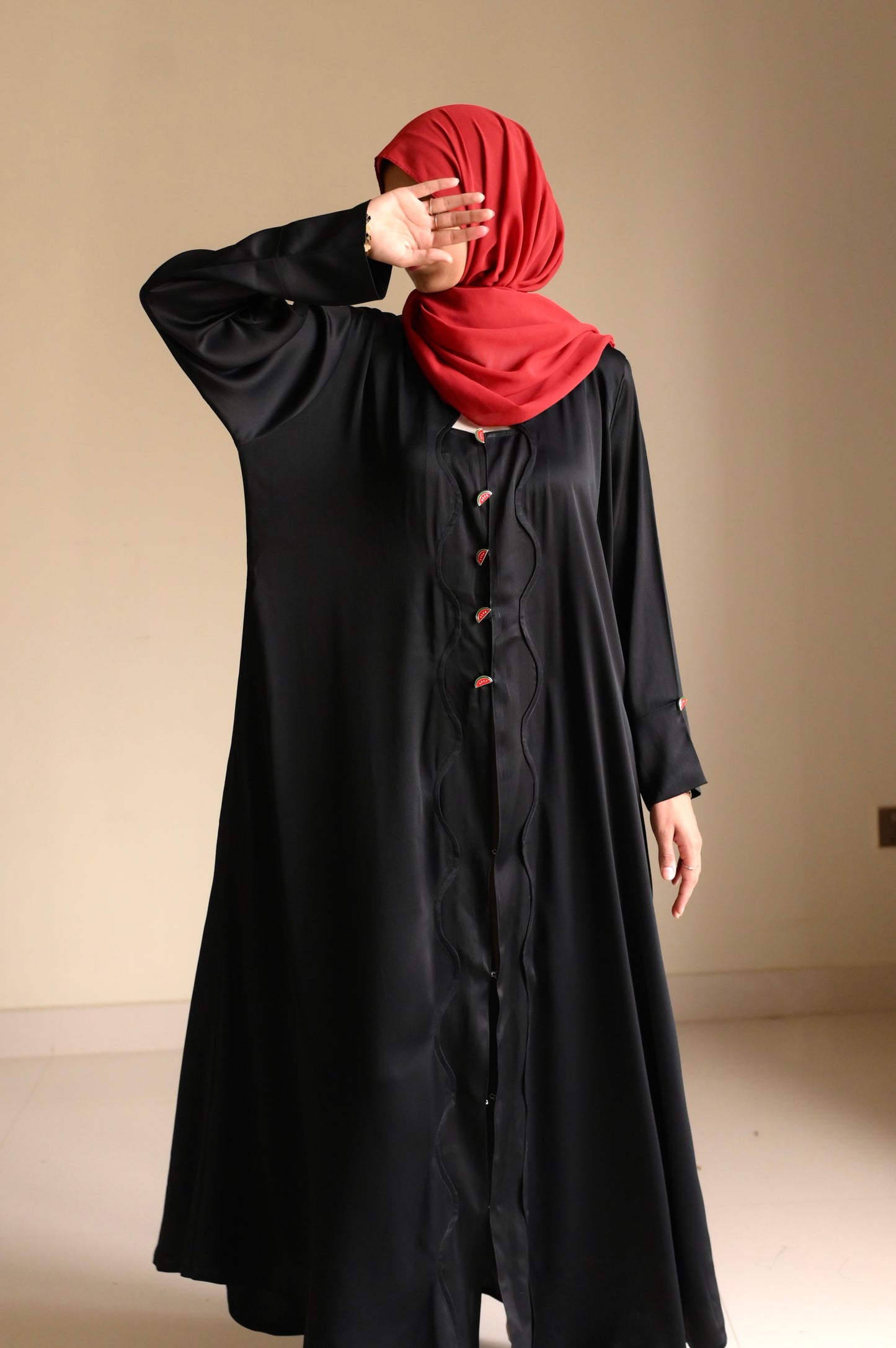Watermelon Resistance - Black Romantic Nida Abaya