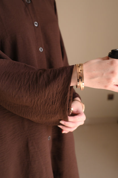 Button Down-Modest Coord Set- Choco