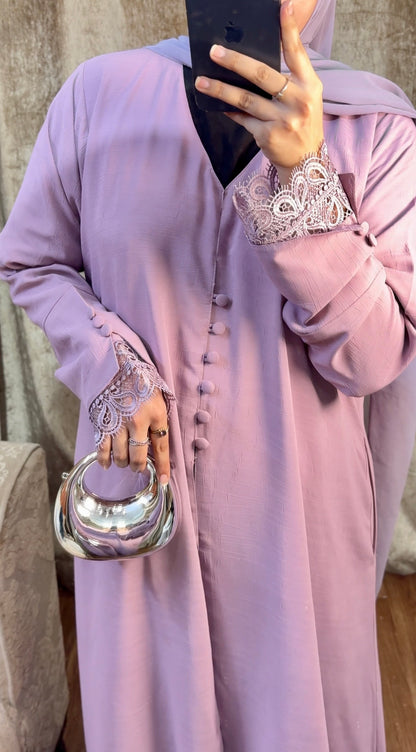 Arwa Luxe Coat Abaya- Lilac