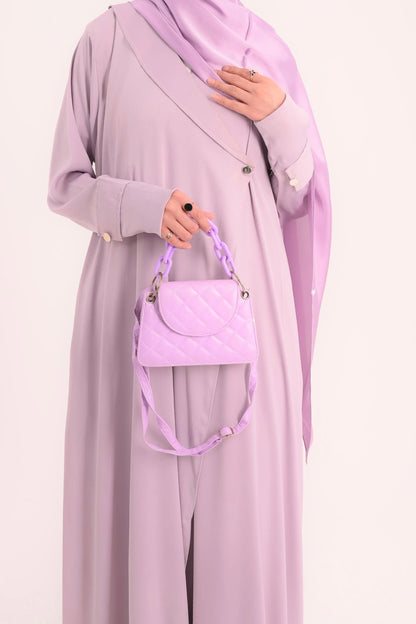 Raha- Bahrain Coat Abaya- Pastel Purple