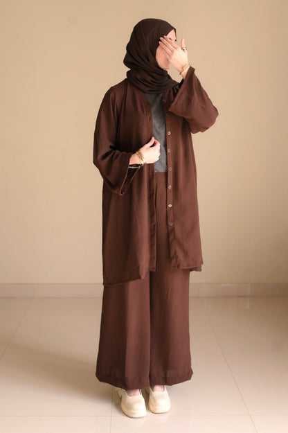 Button Down-Modest Coord Set- Choco