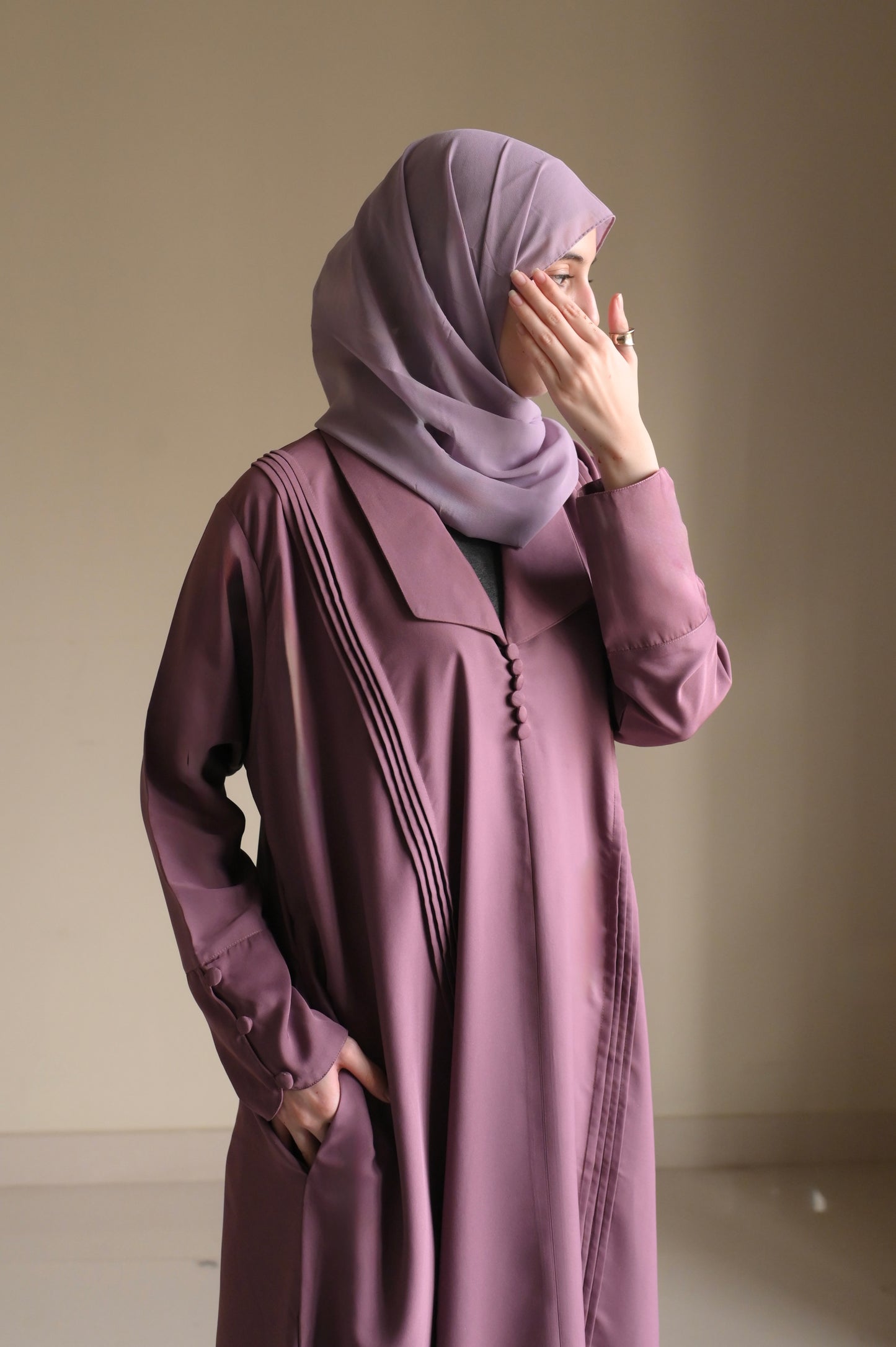 Lilac Harmony-Coat Abaya