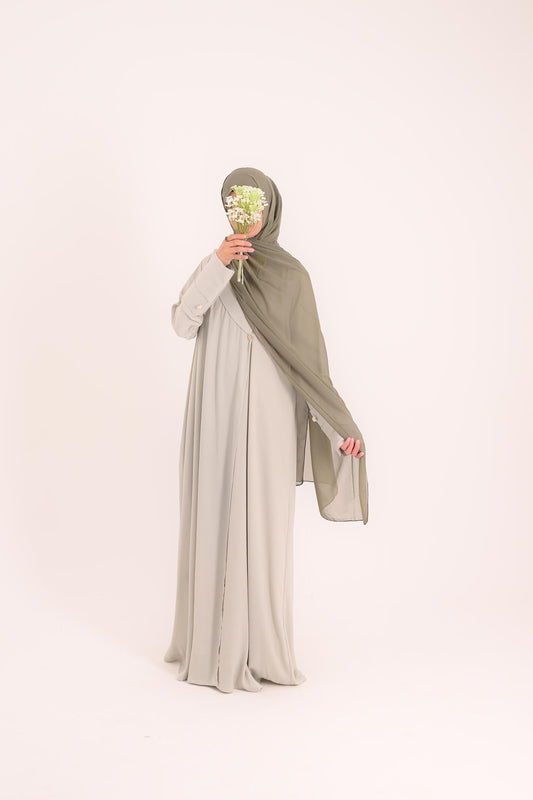 Raha- Bahrain Coat Abaya- Pistachio
