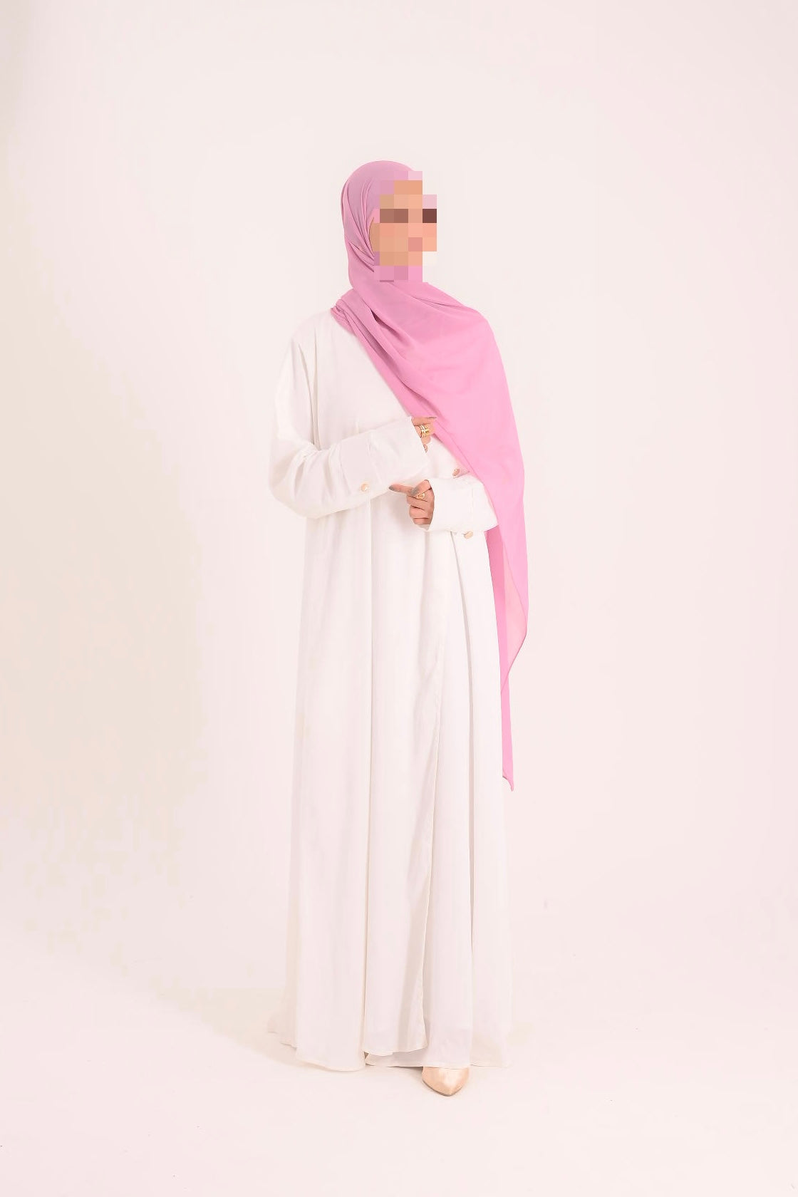 Raha- Bahrain Coat Abaya- Pearl White