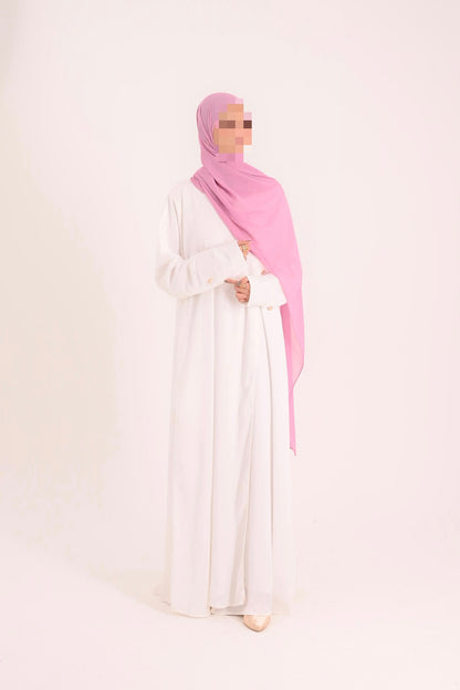 Raha- Bahrain Coat Abaya- Pearl White