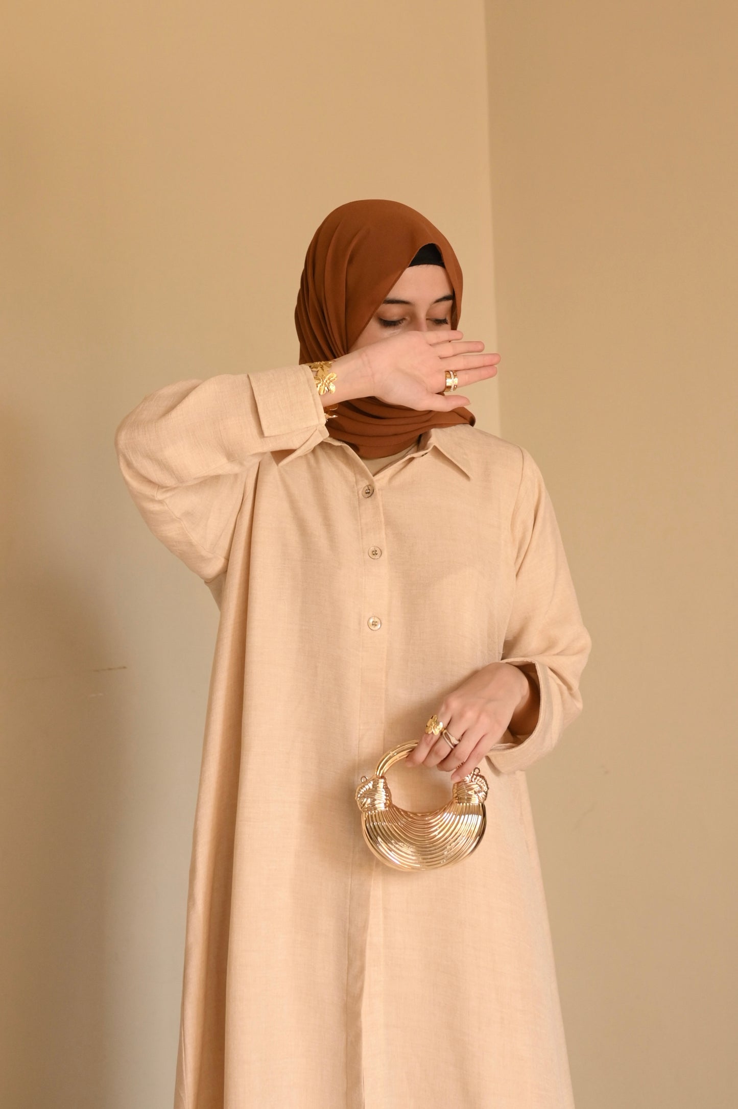 Essence Coord Set- Beige- Crush Linen