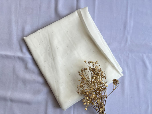 Sparkle Georgette- White