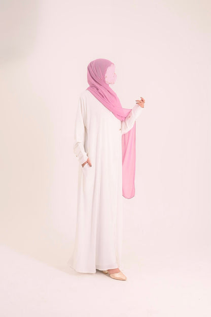 Raha- Bahrain Coat Abaya- Pearl White