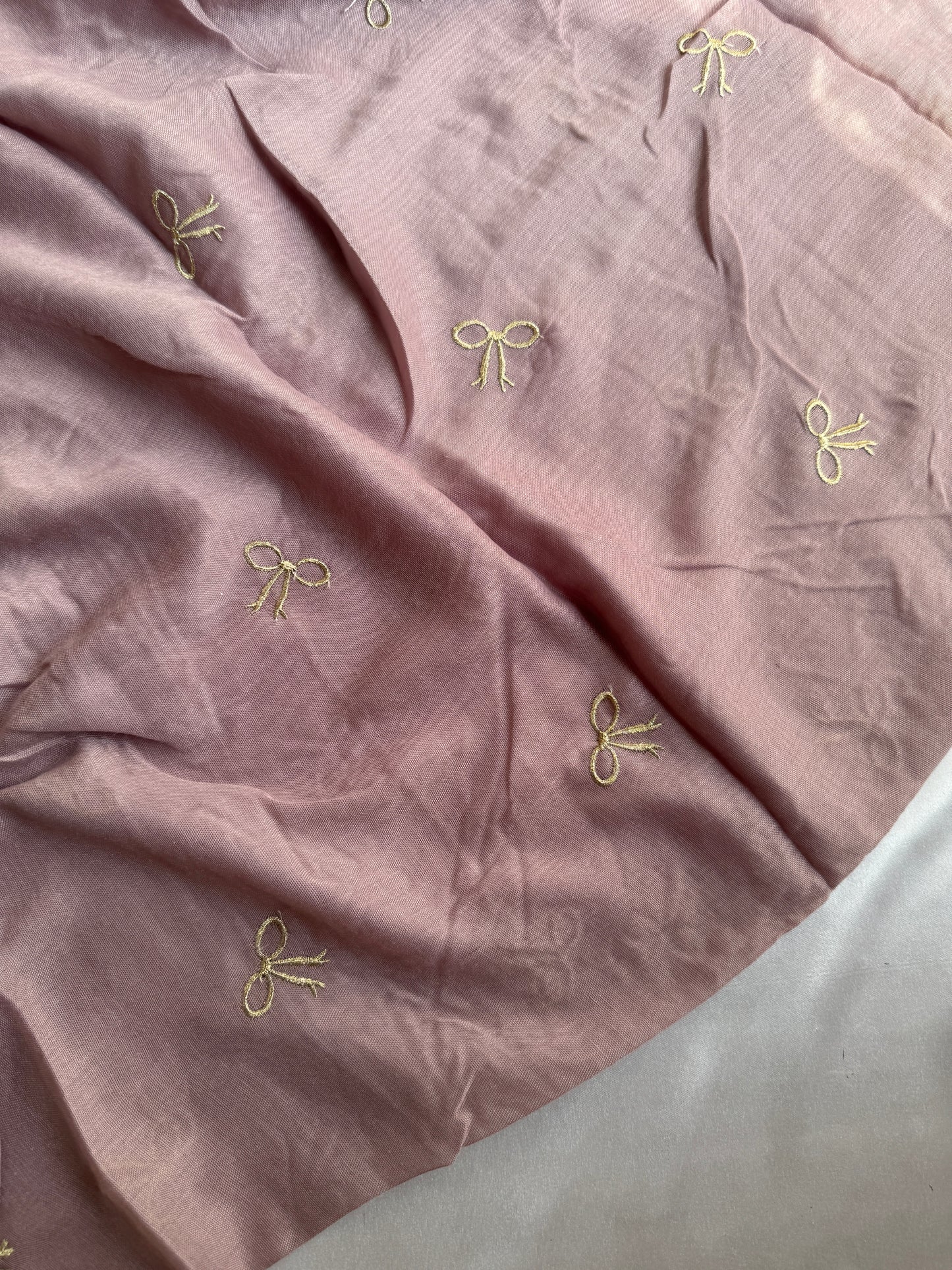 Embroidered Bow Hijabs- Muave