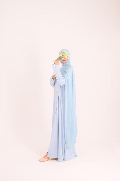 Raha- Bahrain Coat Abaya- Pastel Blue