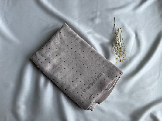 Heavy Golden Stoned Hijabs- Cloud Grey