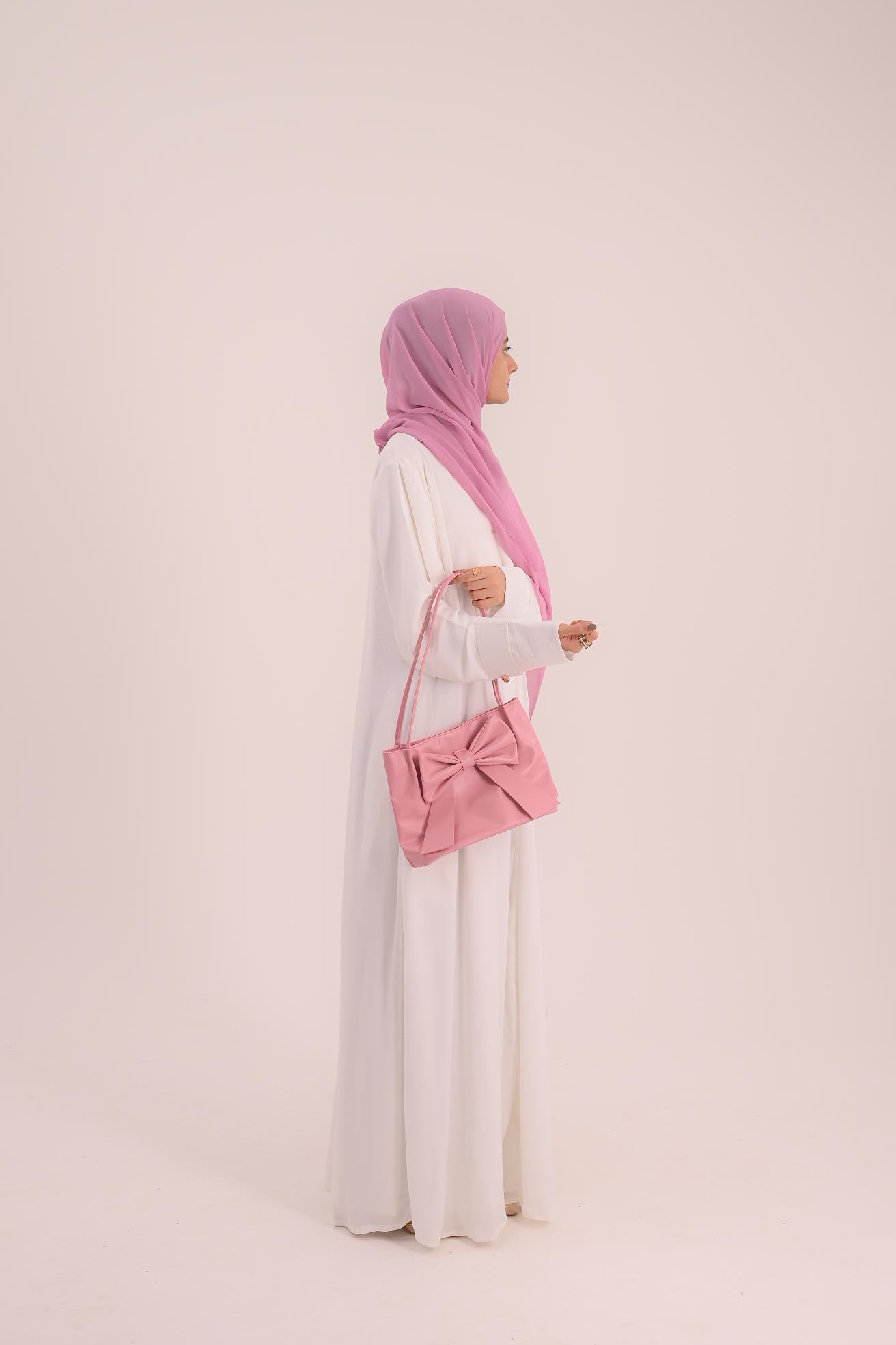 Raha- Bahrain Coat Abaya- Pearl White