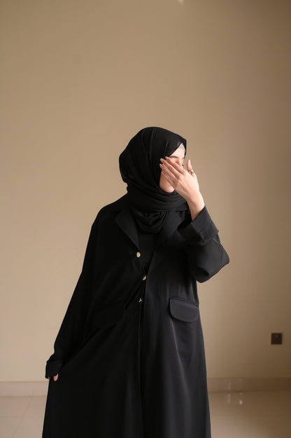 Staple Winter Coat Abaya-Black