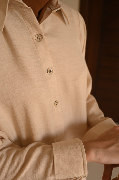 Essence Coord Set- Beige- Crush Linen