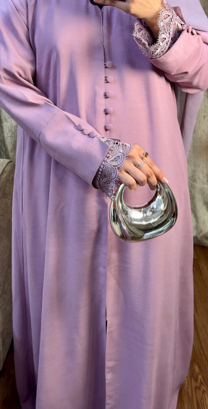 Arwa Luxe Coat Abaya- Lilac