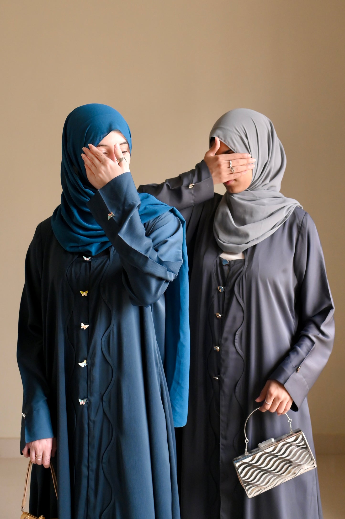 Opulent Waves - Teal Romantic Nida Abaya