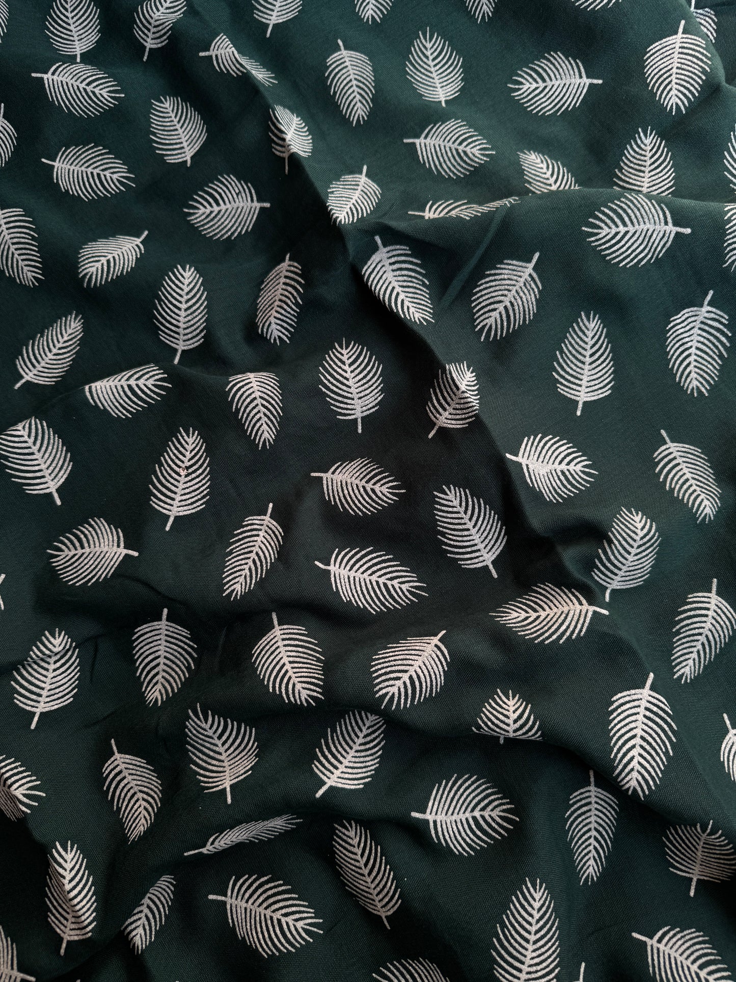 Block Print Feathers- Dark Green