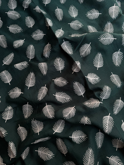Block Print Feathers- Dark Green