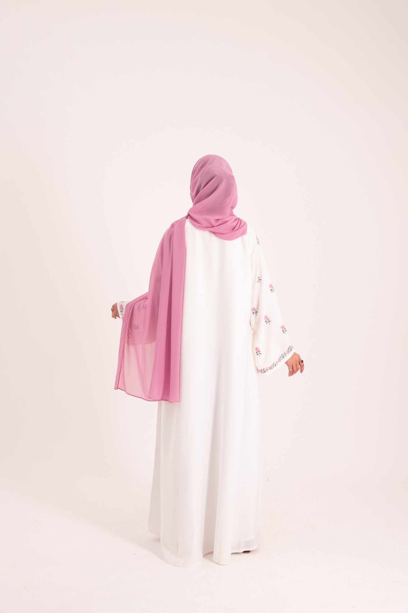 Ivory Bloom- Embroidered Abaya