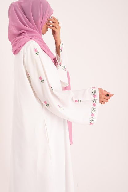 Ivory Bloom- Embroidered Abaya