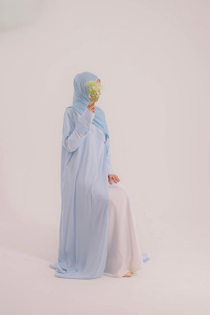 Raha- Bahrain Coat Abaya- Pastel Blue