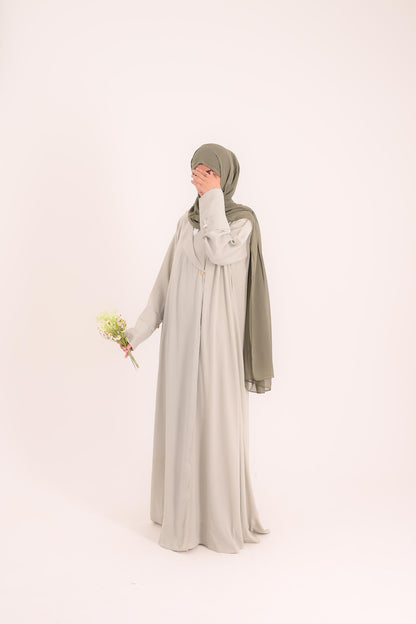 Raha- Bahrain Coat Abaya- Pistachio