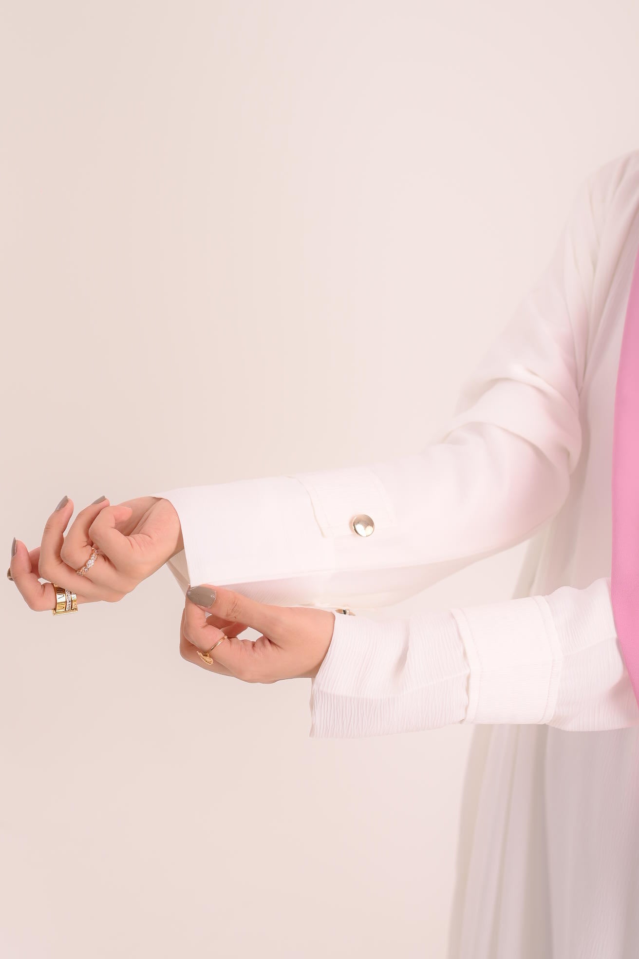 Raha- Bahrain Coat Abaya- Pearl White