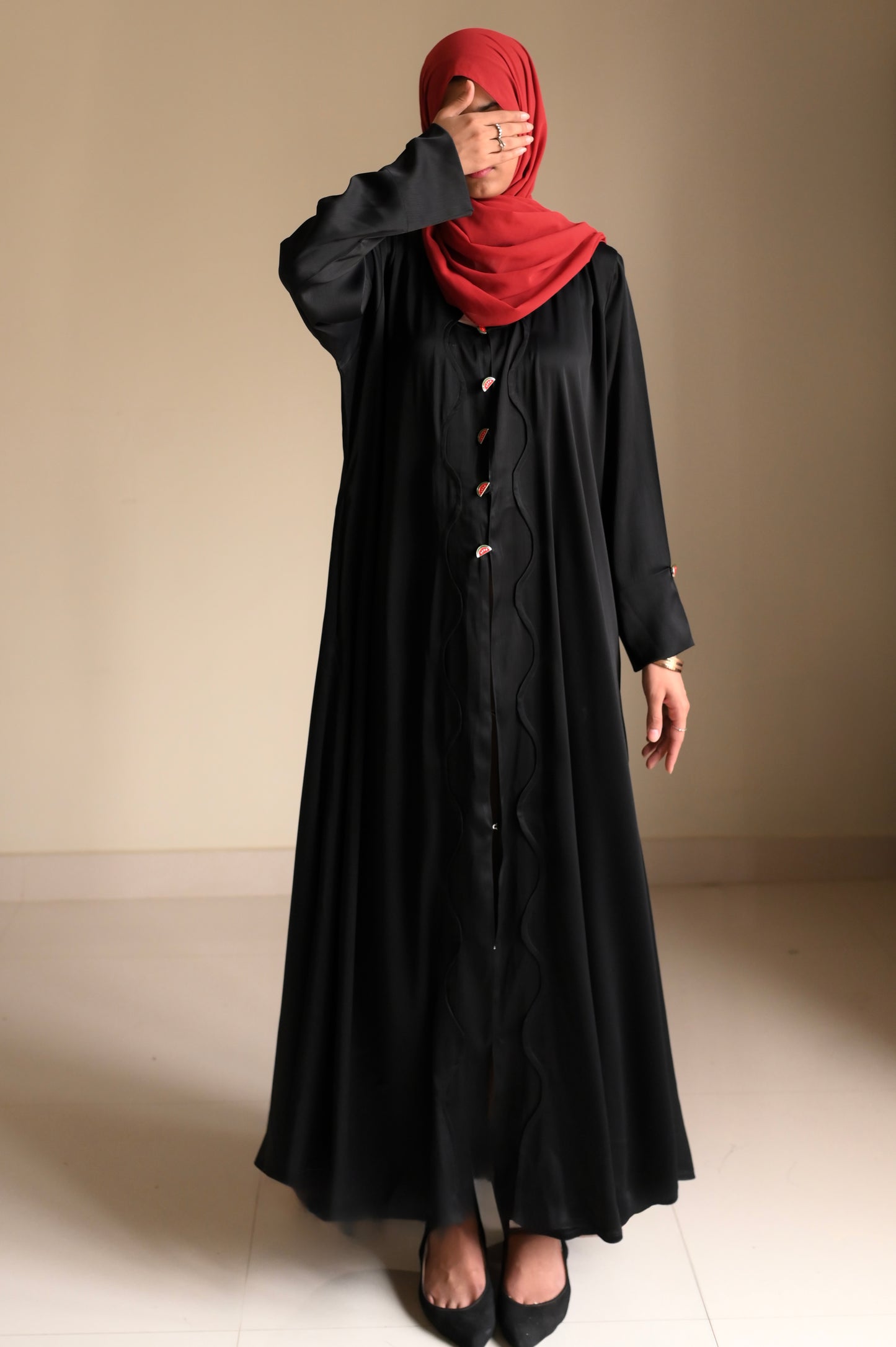 Watermelon Resistance - Black Romantic Nida Abaya