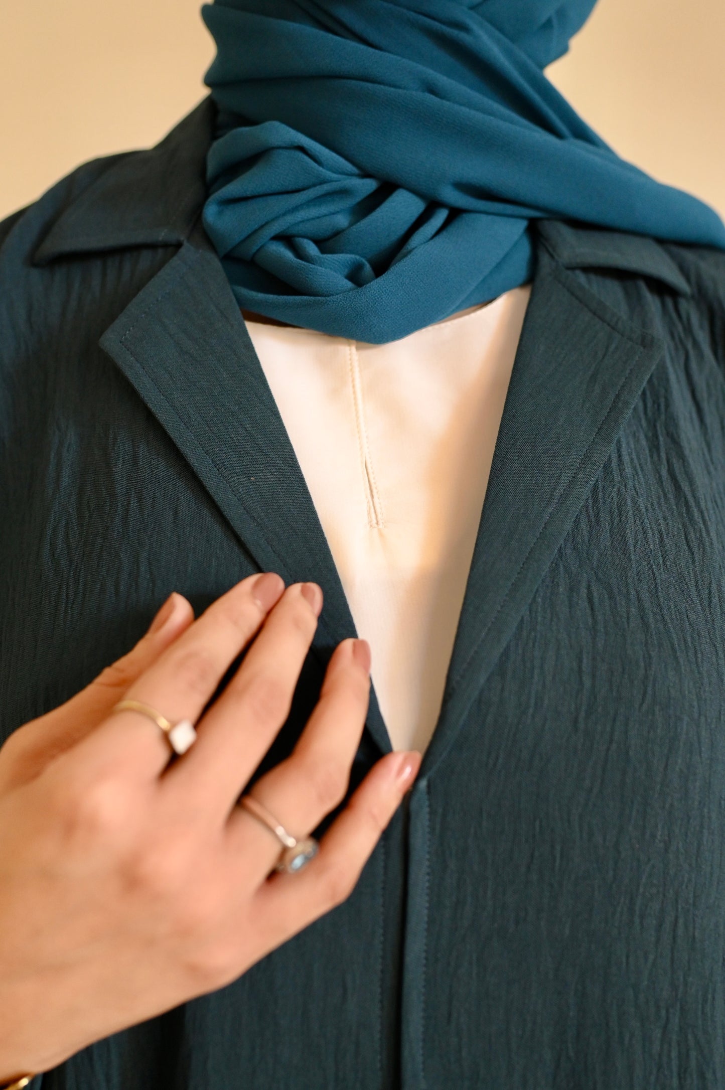 Turkish Staple Coat Abaya- Zinc