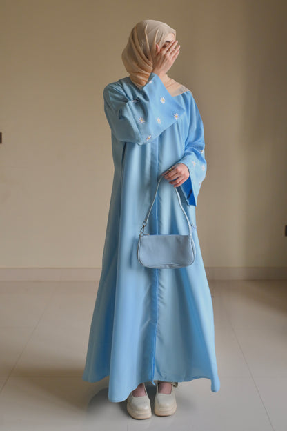 Daisies Abaya- Sky blue